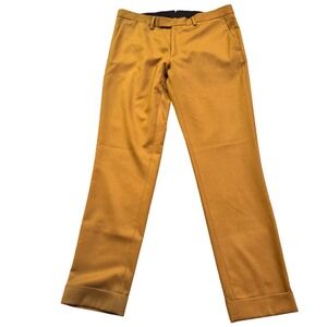 J Lindeberg Cash Light Grant Wool Cashmere Blend Trousers Mustard Yellow